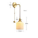 GobekUsa Ceramic Wall Lamp Pull Chain LED Modern Nordic Copper Socket Mirror Light