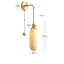 GobekUsa Ceramic Wall Lamp Pull Chain LED Modern Nordic Copper Socket Mirror Light