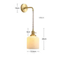 GobekUsa Ceramic Wall Lamp Pull Chain LED Modern Nordic Copper Socket Mirror Light