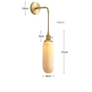 GobekUsa Ceramic Wall Lamp Pull Chain LED Modern Nordic Copper Socket Mirror Light