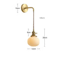 GobekUsa Ceramic Wall Lamp Pull Chain LED Modern Nordic Copper Socket Mirror Light