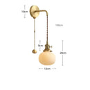 GobekUsa Ceramic Wall Lamp Pull Chain LED Modern Nordic Copper Socket Mirror Light