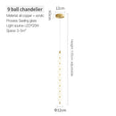 GobekUsa Brass Full Copper Modern Chandelier Light Fixture for Stylish Living Spaces