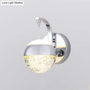 GobekUsa Modern LED Crystal Ball Wall Sconce in Gold/Chrome for Bedroom Lighting