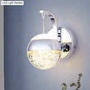 GobekUsa Modern LED Crystal Ball Wall Sconce in Gold/Chrome for Bedroom Lighting