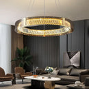 GobekUsa Crystal LED Dimmable Ceiling Lamp with Steel Body and Gray Glass