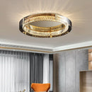 GobekUsa Crystal LED Dimmable Ceiling Lamp with Steel Body and Gray Glass