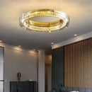 GobekUsa Crystal LED Dimmable Ceiling Lamp with Steel Body and Gray Glass