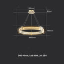 GobekUsa Crystal LED Dimmable Ceiling Lamp with Steel Body and Gray Glass