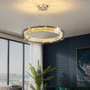 GobekUsa Crystal LED Dimmable Ceiling Lamp with Steel Body and Gray Glass