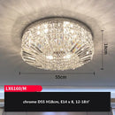 GobekUsa Crystal LED Ceiling Lights Shiny Gold/Chrome Steel E14 Mount Fixtures