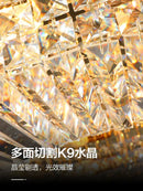GobekUsa Crystal LED Ceiling Lights Shiny Gold/Chrome Steel E14 Mount Fixtures