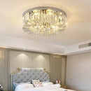 GobekUsa Crystal LED Ceiling Lights Shiny Gold/Chrome Steel E14 Mount Fixtures
