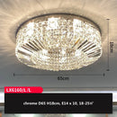 GobekUsa Crystal LED Ceiling Lights Shiny Gold/Chrome Steel E14 Mount Fixtures