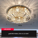 GobekUsa Crystal LED Ceiling Lights Shiny Gold/Chrome Steel E14 Mount Fixtures