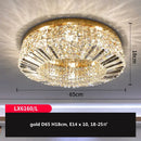 GobekUsa Crystal LED Ceiling Lights Shiny Gold/Chrome Steel E14 Mount Fixtures