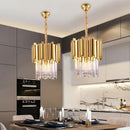 GobekUsa Crystal Pendant Chandelier Gold & Chrome Luxury LED Lighting for Dining Room & Bedroom