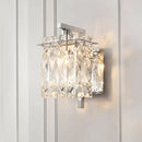 GobekUsa Modern Crystal Rectangle Wall Light with 1/2/3 Lights - Flush Mount Wall Sconce in Chrome/Gold for Living Room