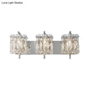 GobekUsa Modern Crystal Rectangle Wall Light with 1/2/3 Lights - Flush Mount Wall Sconce in Chrome/Gold for Living Room