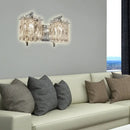GobekUsa Modern Crystal Rectangle Wall Light with 1/2/3 Lights - Flush Mount Wall Sconce in Chrome/Gold for Living Room