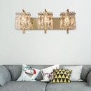 GobekUsa Modern Crystal Rectangle Wall Light with 1/2/3 Lights - Flush Mount Wall Sconce in Chrome/Gold for Living Room