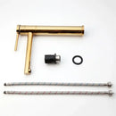 GobekUsa Gold Plated & Chrome Basin Faucet with Long Spout, Single Handle Mixer