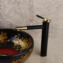 GobekUsa Gold Plated & Chrome Basin Faucet with Long Spout, Single Handle Mixer
