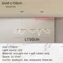 GobekUsa Circle Note Linear Light: Modern Minimalist Nordic Pendant Lamp for Bedroom, Living Room