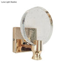 GobekUsa Modern Circle Panel LED Wall Lamp with Bubble Crystal in Gold, 5"/6" Wide