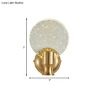 GobekUsa Modern Circle Panel LED Wall Lamp with Bubble Crystal in Gold, 5"/6" Wide