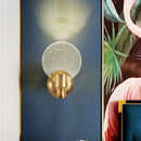 GobekUsa Modern Circle Panel LED Wall Lamp with Bubble Crystal in Gold, 5"/6" Wide
