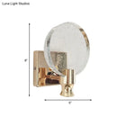 GobekUsa Modern Circle Panel LED Wall Lamp with Bubble Crystal in Gold, 5"/6" Wide