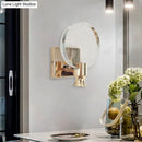 GobekUsa Modern Circle Panel LED Wall Lamp with Bubble Crystal in Gold, 5"/6" Wide