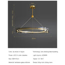 GobekUsa Circular Ring LED Chandelier: Modern Lighting for Living, Bedroom, Dining Room