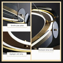 GobekUsa Circular Ring LED Chandelier: Modern Lighting for Living, Bedroom, Dining Room