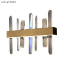 GobekUsa Modern LED Gold Wall Sconce with Clear Crystal Bar and Stylish Metal Shade