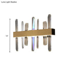 GobekUsa Modern LED Gold Wall Sconce with Clear Crystal Bar and Stylish Metal Shade