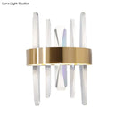 GobekUsa Modern LED Gold Wall Sconce with Clear Crystal Bar and Stylish Metal Shade
