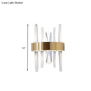 GobekUsa Modern LED Gold Wall Sconce with Clear Crystal Bar and Stylish Metal Shade
