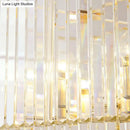 GobekUsa Modern 8-Head Clear Crystal Island Pendant Light for Dining Room