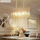 GobekUsa Modern 8-Head Clear Crystal Island Pendant Light for Dining Room