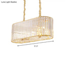 GobekUsa Modern 8-Head Clear Crystal Island Pendant Light for Dining Room