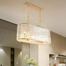 GobekUsa Modern 8-Head Clear Crystal Island Pendant Light for Dining Room