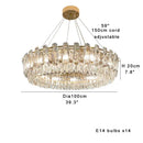 GobekUsa Clear Crystal Oval Chandelier | Luxury Dining Room Light | Height Adjustable Hanglamp