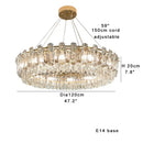 GobekUsa Clear Crystal Oval Chandelier | Luxury Dining Room Light | Height Adjustable Hanglamp
