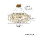 GobekUsa Clear Crystal Oval Chandelier | Luxury Dining Room Light | Height Adjustable Hanglamp