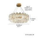 GobekUsa Clear Crystal Oval Chandelier | Luxury Dining Room Light | Height Adjustable Hanglamp