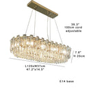 GobekUsa Clear Crystal Oval Chandelier | Luxury Dining Room Light | Height Adjustable Hanglamp