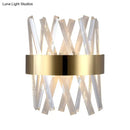 GobekUsa Contemporary LED Gold Sconce Light with Clear Crystal Prism for Bedroom