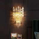 GobekUsa Modern Crystal Wall Sconce - Gold Tiered Mounted Lamp with 1 Bulb for Bedside